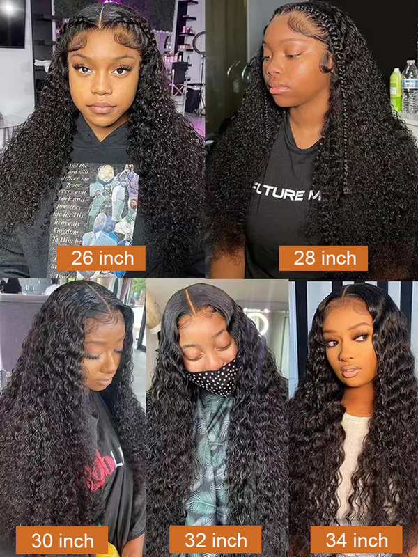 Deep Wave Frontal Wig Human Hair 13x4 Curly Human Hair Wig Transparent HD Lace Wig 13x6 Water Wave Wigs 180 Density