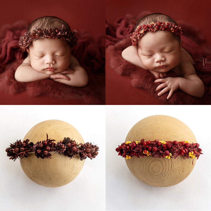 Повязка на голову в форме полумесяца для новорожденных реквизит для фотосъемки Регулируемая искусственная Цветочная повязка для младенцев аксессуары для фотостудии