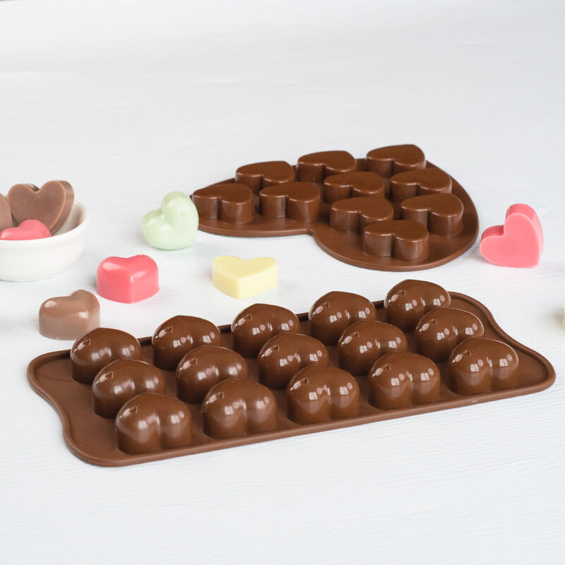 Multi Size Love Silicone Chocolate Mold Heart Candy Jelly Baking Set Ice Cake Mould Candle Soap Making Set Valentine's Day Gifts