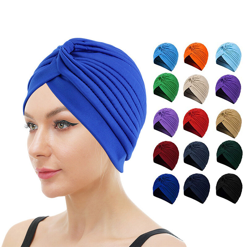 Topi wanita, aksesoris rambut rontok, topi syal, topi India Arab Solid, Hijab wanita, topi jilbab Muslim, topi wanita melar