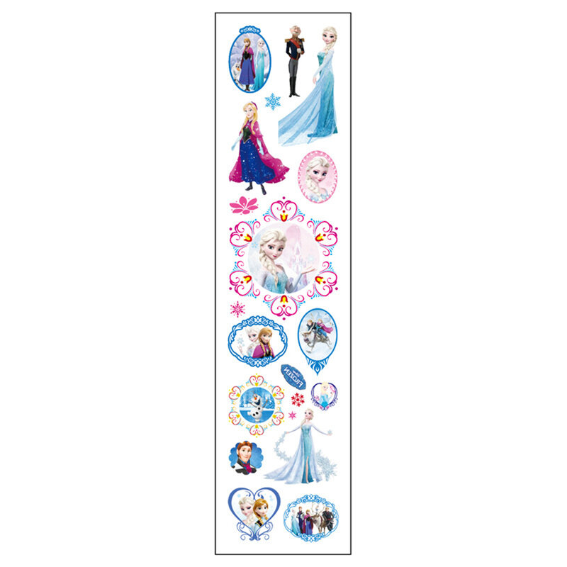 Stiker tato sementara Frozen, mainan anak kartun Elsa Anna, seni Lengan tubuh tahan air, tato palsu hadiah pesta