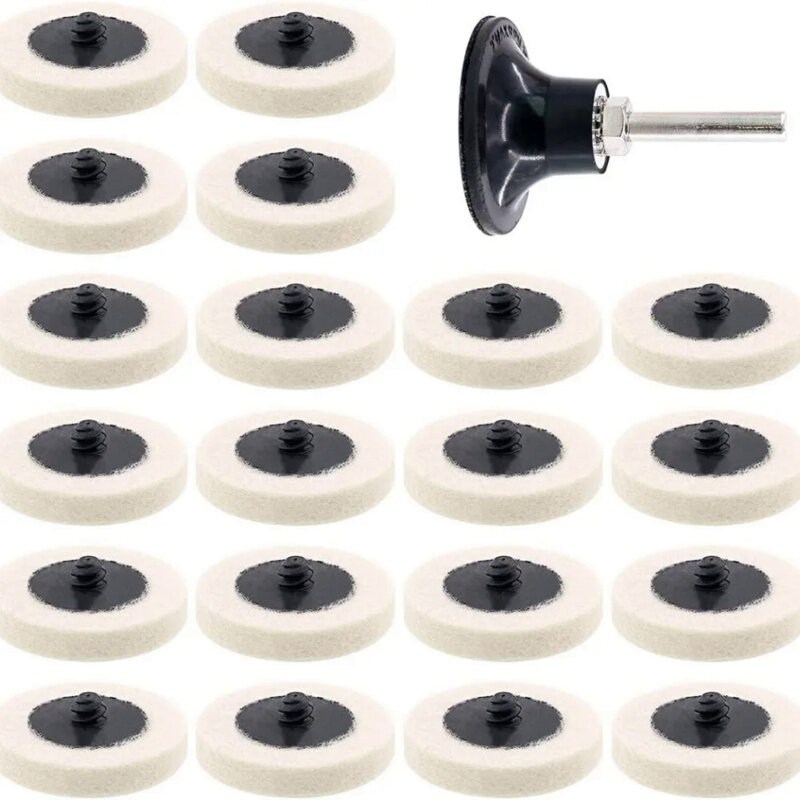 12Pcs 50mm Wool Felt Fabric  Disc 2" Polishing Buffing Pads Wheels for Roloc spinning and 1 piece of back-up holder