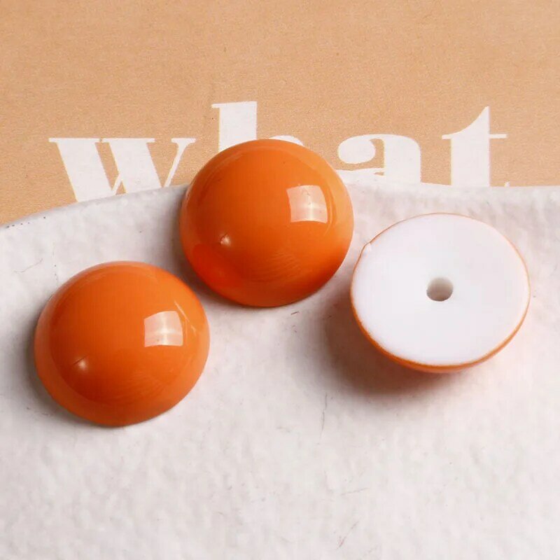 5pcs 20mm bright color round half hole and half pill earrings mobile phone shell patch DIY Joker jewelry female accessories  res