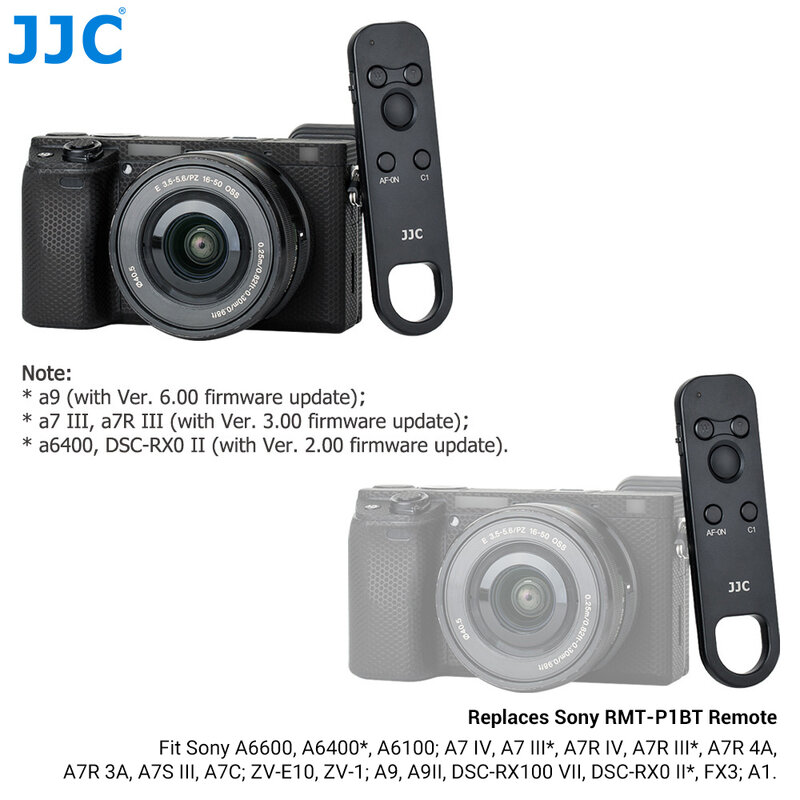 JJC 무선 블루투스 리모컨, 소니 카메라 ZV-E1 ZV-E10 ZV-1 FX30 A7R V A7M4 A7IV A7III A7 IV A7 III A7CR A6400 A7CR 용