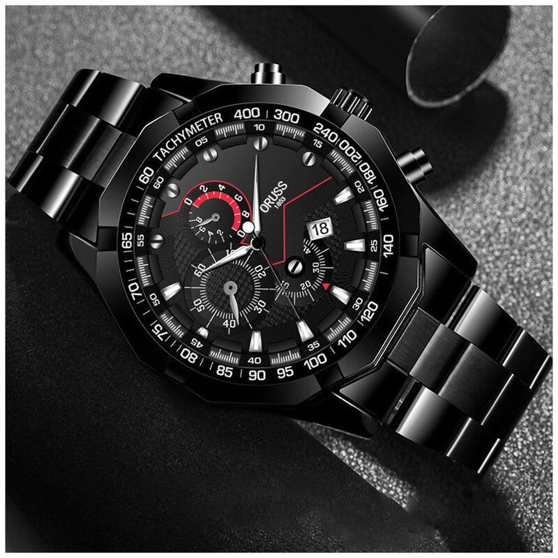 Men's Fashion Quartz Watch Durable and Comfortable Watch for Outside Office Meeting Exercise