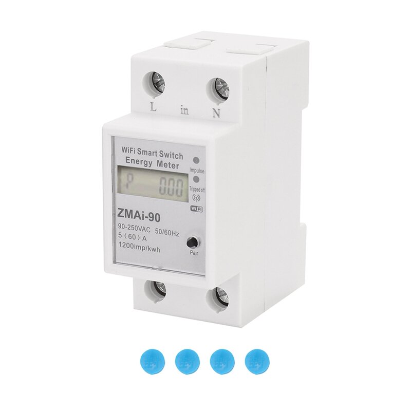 Tuya Wifi misuratore di energia intelligente misuratore di consumo energetico su guida Din a 2 fasi wattmetro funziona con Alexa e Google Home