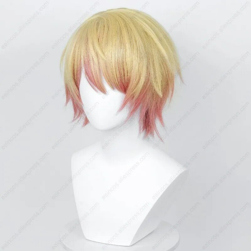 Tenma Tsukasa Peluca de Cosplay de Anime, pelucas cortas de 30cm, pelo sintético resistente al calor para Halloween