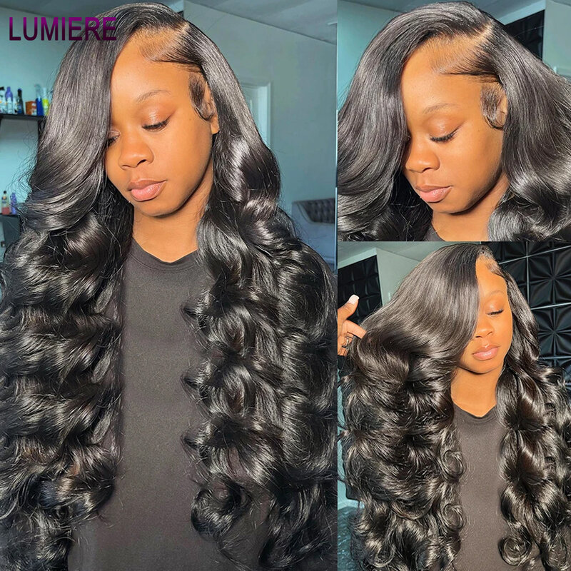 Lumiere-Body Wave Lace Front Wig para Mulheres, HD Lace Frontal Wig, Cabelo Humano, Glueless Encerramento, Pronto para Vestir, 13x4, 4x4, 30 Polegada