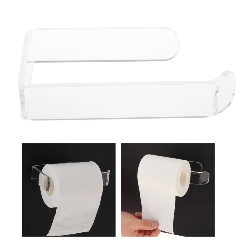 Toilet Paper Holder Bathroom Accessories Black Acrylic Toilet Paper Holder Tissue Roll Rack Wall Mounted Paper Holder