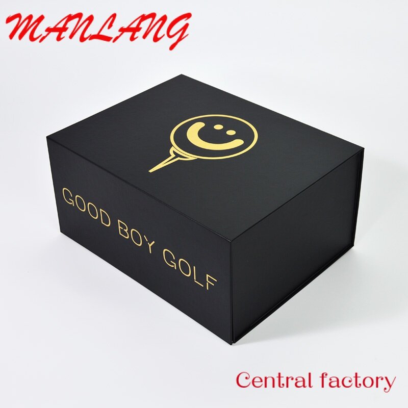 MOQ rendah Logo kustom grosir mewah hitam Magnet kotak kertas wig pakaian karton lipat magnetik kotak hadiah kemasan kotak kertas