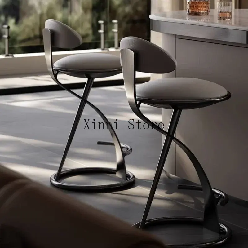 Steel Kitchen Bar Chairs Bar Counter Top Island Metal Luxury Table Chairs Nordic Modern Chaise Haute Outdoor Furniture YN50BC