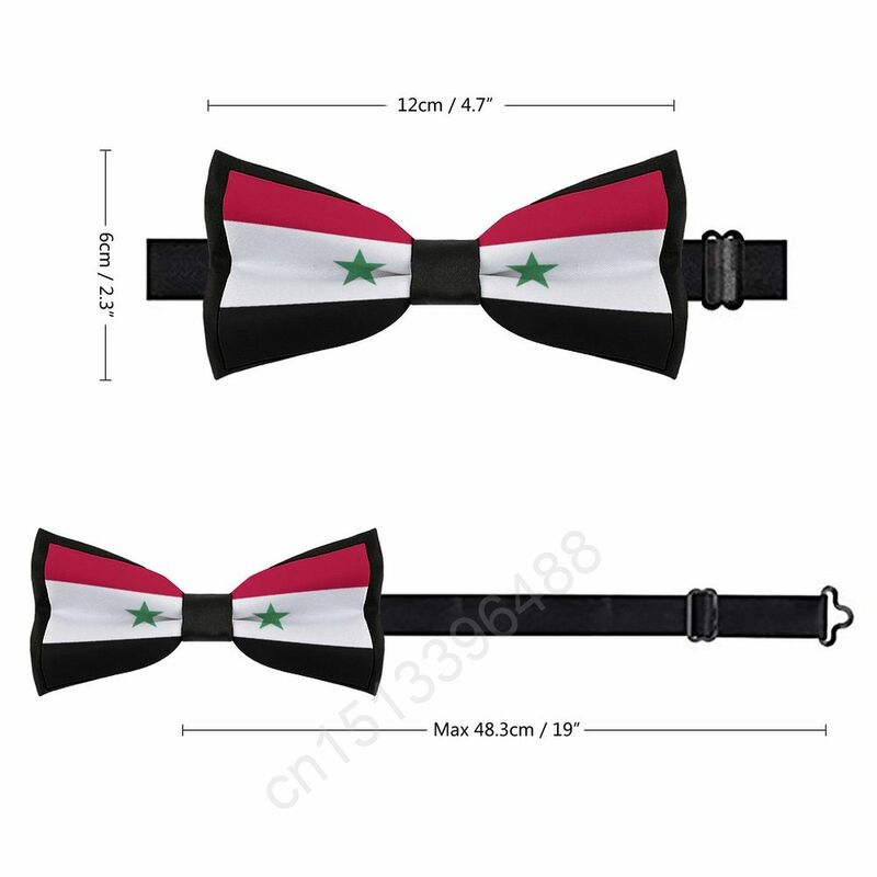 Nieuwe Polyester Syria Vlag Bowtie Voor Mannen Mode Casual Heren Strikjes Das Das Voor Bruiloft Feestpakken Stropdas