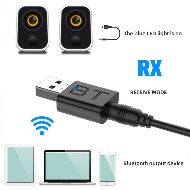 Adattatore ricevitore Audio ricevitore Bluetooth per auto 5.0 convertitore Wireless Audio e adattatore Tv per Computer 2-in-1 Bluetooth Pl K9m4