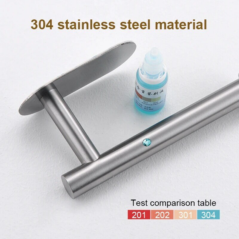 Adhesive Toilet Paper Holder Stainless Steel Wall Mount Kitchen Roll Towel Rack Napkin Dispenser Absorbent Stand Tissue Hanger