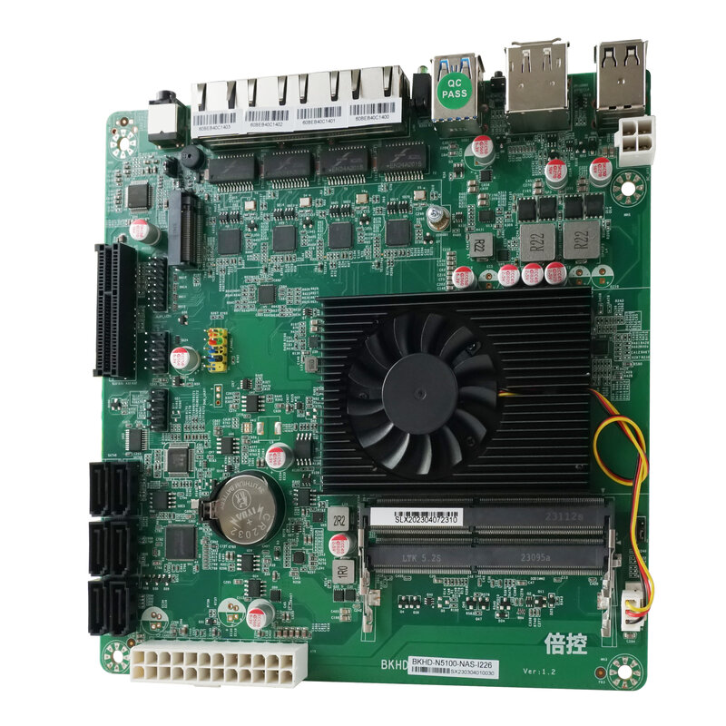 BKHD-placa base de desarrollo Industrial ITX personalizada, Celeron N5100, N5105, 4x2,5 GE, 1xNVMe, 6x SATA, 1x PCIe, compatible con FreeNAS DIY, Nube propia