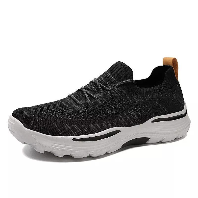 Plus Size 39-48 Men Casual Shoes Knitted Mesh Male Sneakers Thick Soles Anti-slip Wear-resistant Outdoor Youth Lightweight Shoes