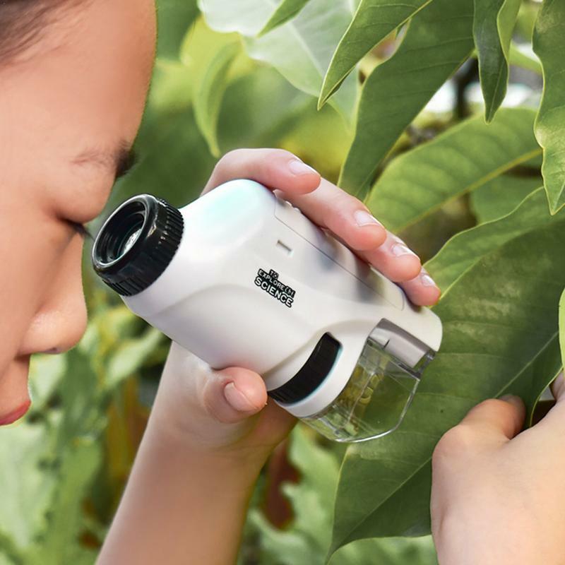 Microscope de champ extérieur portable pour enfants, expérience de projet de recherche pour étudiants, déterminer, 60X-120X