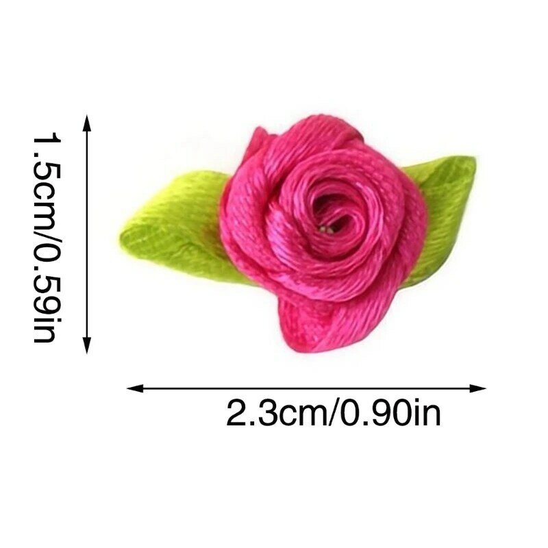 100 Uds pequeños parches flores rosas bufandas pulsera ropa diadema decoración herramienta