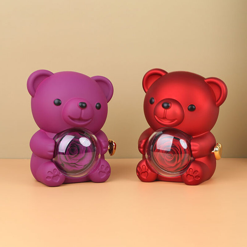 Moederdag Valentijnsdag Kerst Verjaardag Verrassing Geschenken Doos Eeuwige Roos Teddybeer Sieraden Ketting Ringen Opbergdoos