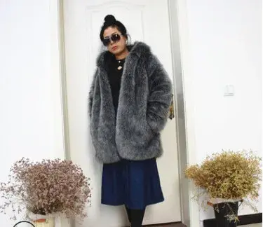 Manteau en fausse fourrure de renard pour femme, Tao Ting Li Na, neuf