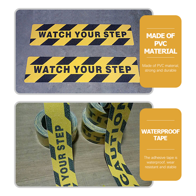Stairs Anti-Slip Tape Wet Floor Warning Sticker Caution Sign Slippery When Decals Stickers