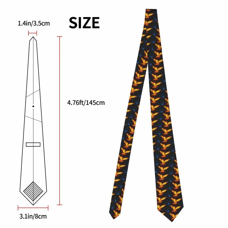 Mens Tie Classic Skinny Mythological Phoenix Neckties Narrow Collar Slim Casual Tie Accessories Gift