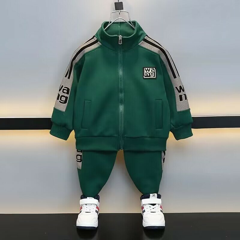 Boys' Autumn Suit New Spring and Autumn Suit Children's Baby Casual Jacket Pants Handsome Boys' Sports Two Piece Set