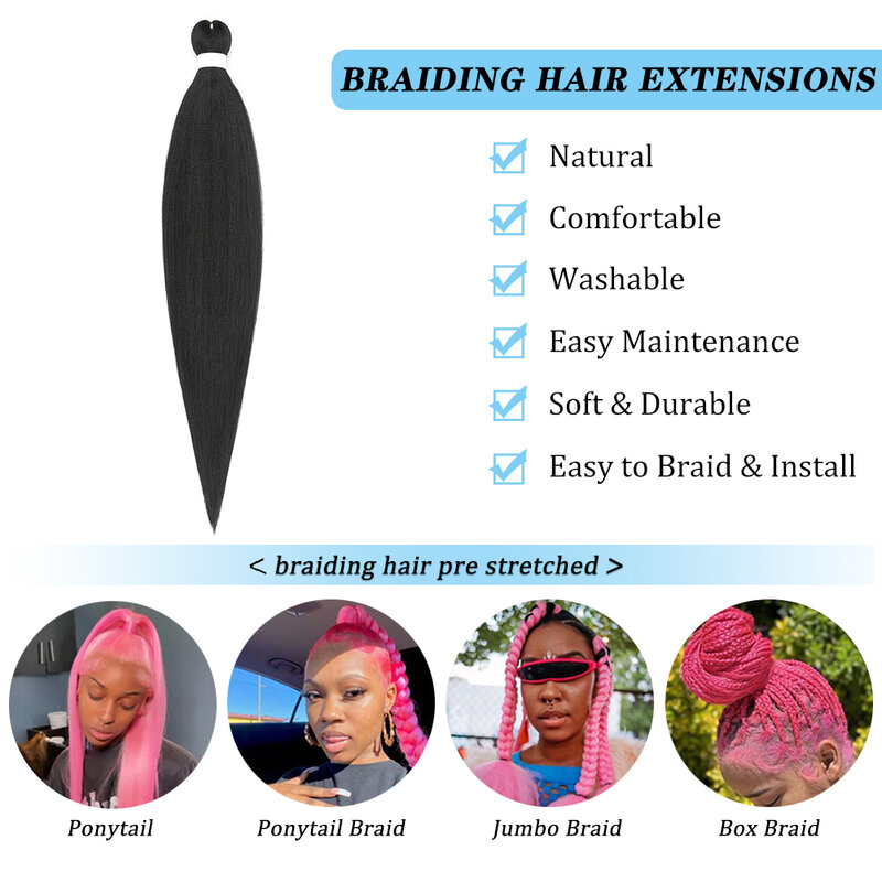 Voorgerekte Vlechten Haar 26 ''Ombre Yaki Textuur Vlecht Hair Extensions Professionele Jeukvrije Warmwaterinstelling Synthetische Vezel