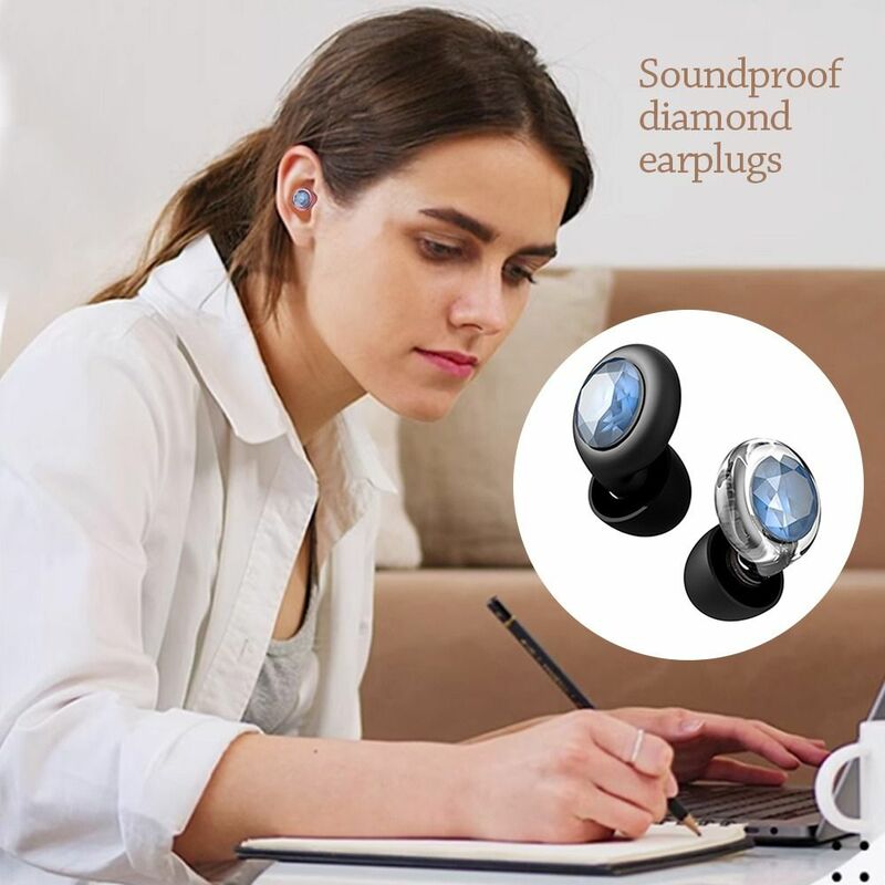 Anti-noise Sleep Soundproof Earplugs Silicone with Diamond Deep Sleeping Noise Canceling Ear Plugs Noise Reduction Supplies