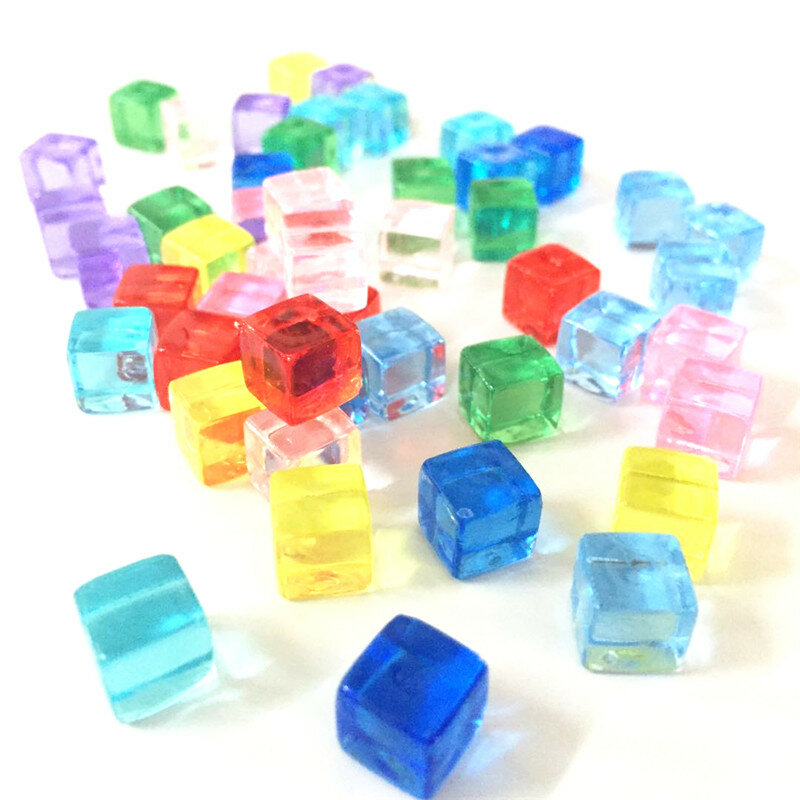 50 шт./компл. 13 цветов, 8 мм Прозрачный квадратный угол разноцветные Кристальные кости шахматная фигура под прямым углом сито для игра-головоломка