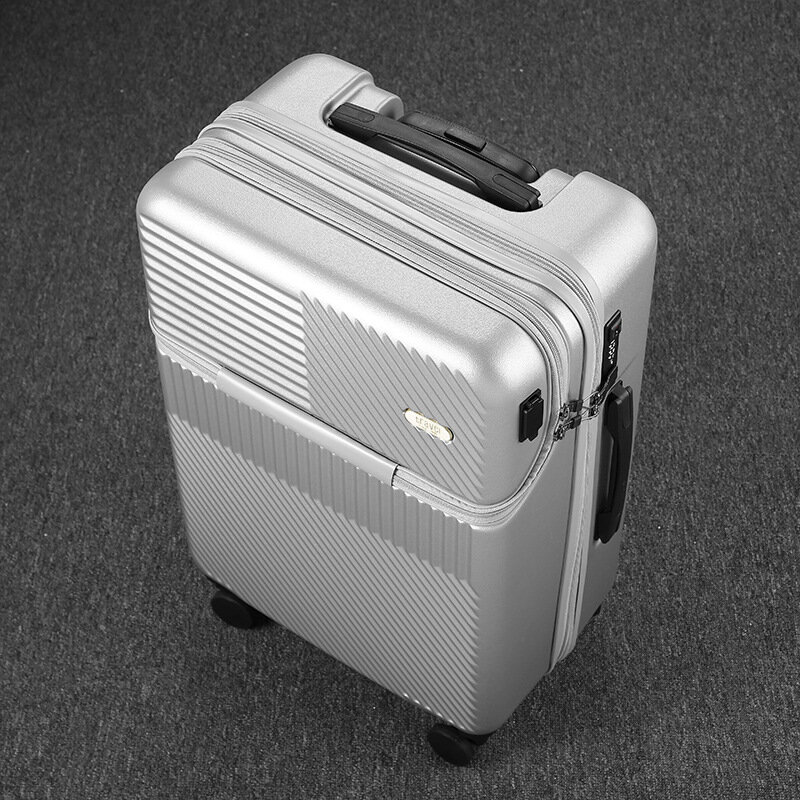 Спереди открывающийся чемодан PLUENLI, Женская многофункциональная тележка, яркий багаж, Мужская маленькая копилка с кодом