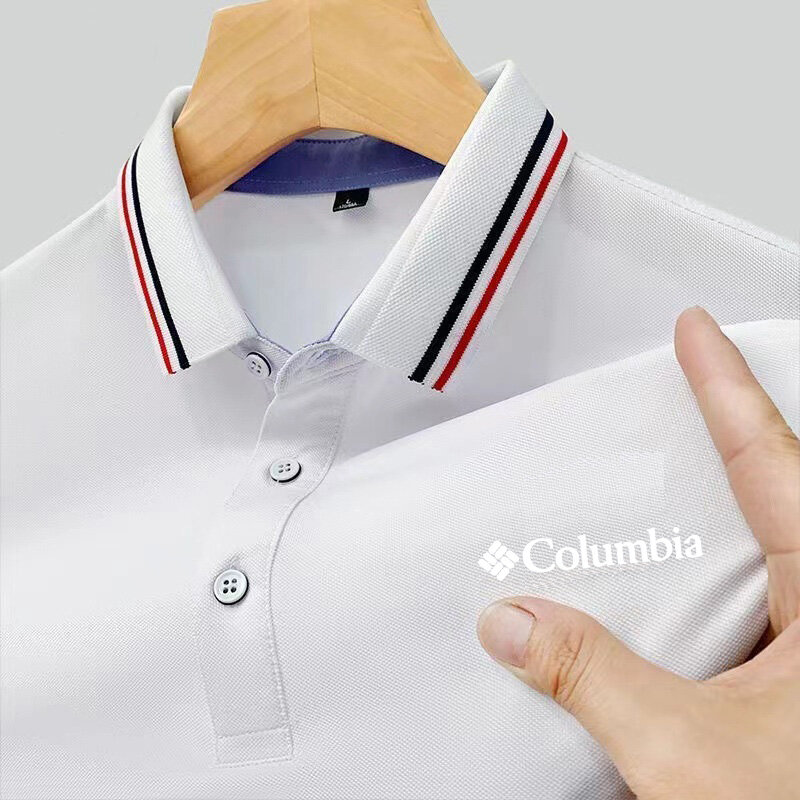 Рубашка с принтом 2024, брендовая футболка с коротким рукавом, летняя мужская деловая рубашка-поло, поглощающая Пот футболка