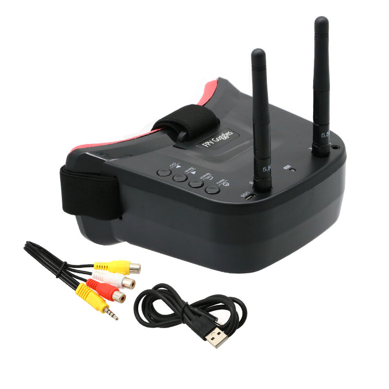 VR009 5.8G 40CH Auto-Searching Double Antennas mini FPV Goggles 3.0 Inch 480*320 LCD Screen Built-in Battery For RC FPV Drone