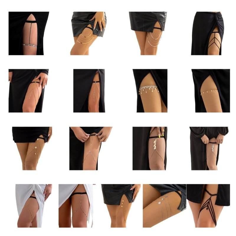 Женская цепочка для ног, разные виды, искусственная кожа, эластичная цепочка для тела, аксессуар для ночного клуба, для женщин и девушек