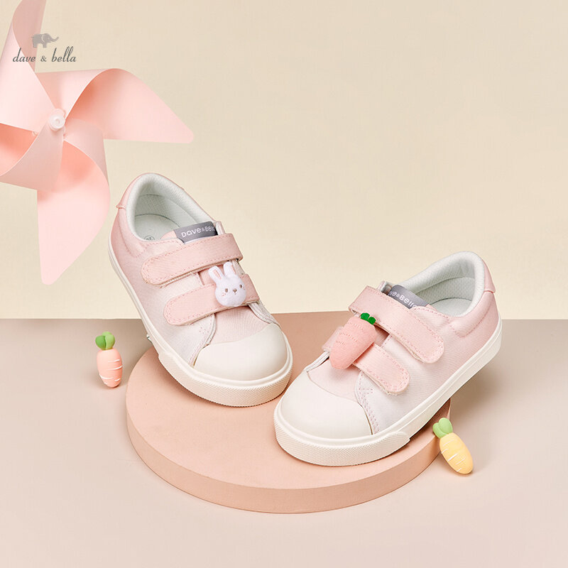 Детская парусиновая обувь Dave Bella, розовые кроссовки для мальчиков и девочек, Повседневная дышащая обувь для детей, обувь для отдыха DB1248113