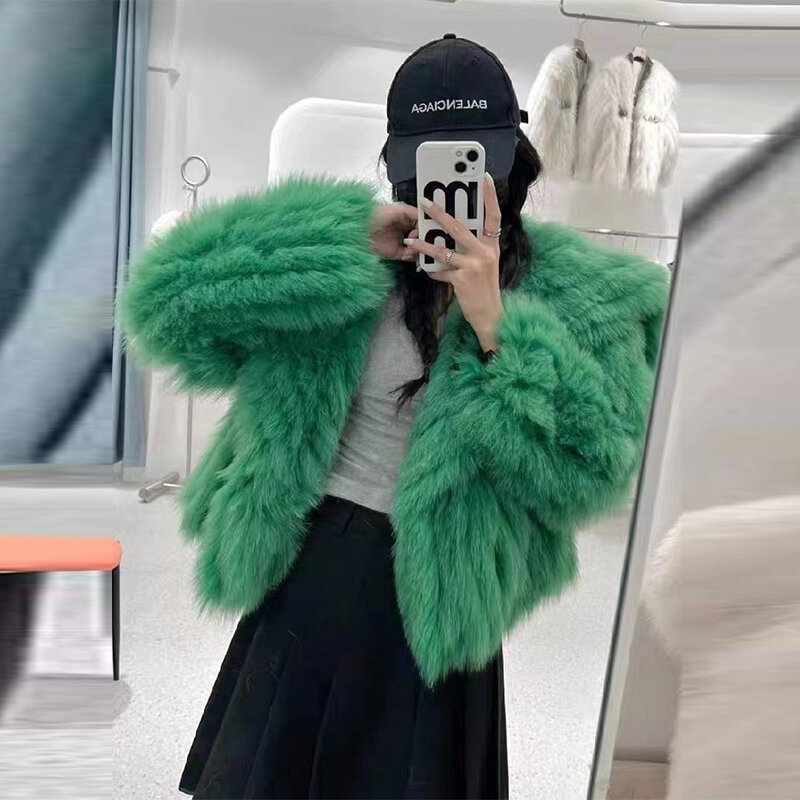 2023 nuove donne Luxury Party Faux cappotto di pelliccia di volpe scialle giacca Overcoat allentata di lunghezza corta per capispalla caldi invernali