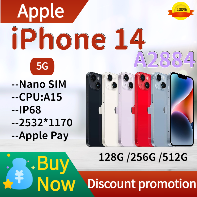 Apple-iPhone 14 a2884本物の製品,Apple,a15,nano SIM,ip68,cnバージョン,新ブランド,オリジナル,純正製品