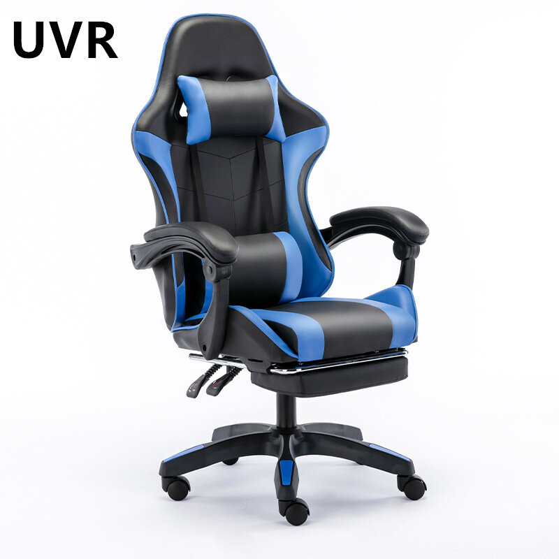 UVR Girls Computer Chair Home Office Chair Ergonomic Backrest Sponge Cushion with Footrest Professional Computer Game Chair