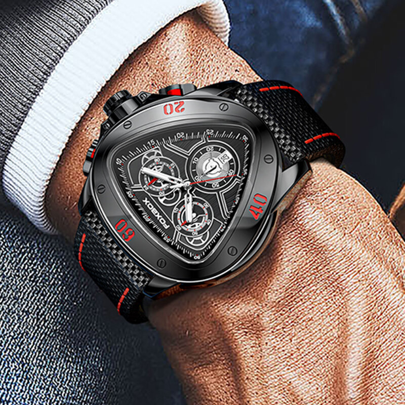 Lige-メンズクォーツ時計,大型時計,スポーツ,ミリタリー,腕時計,ナイロン,男性
