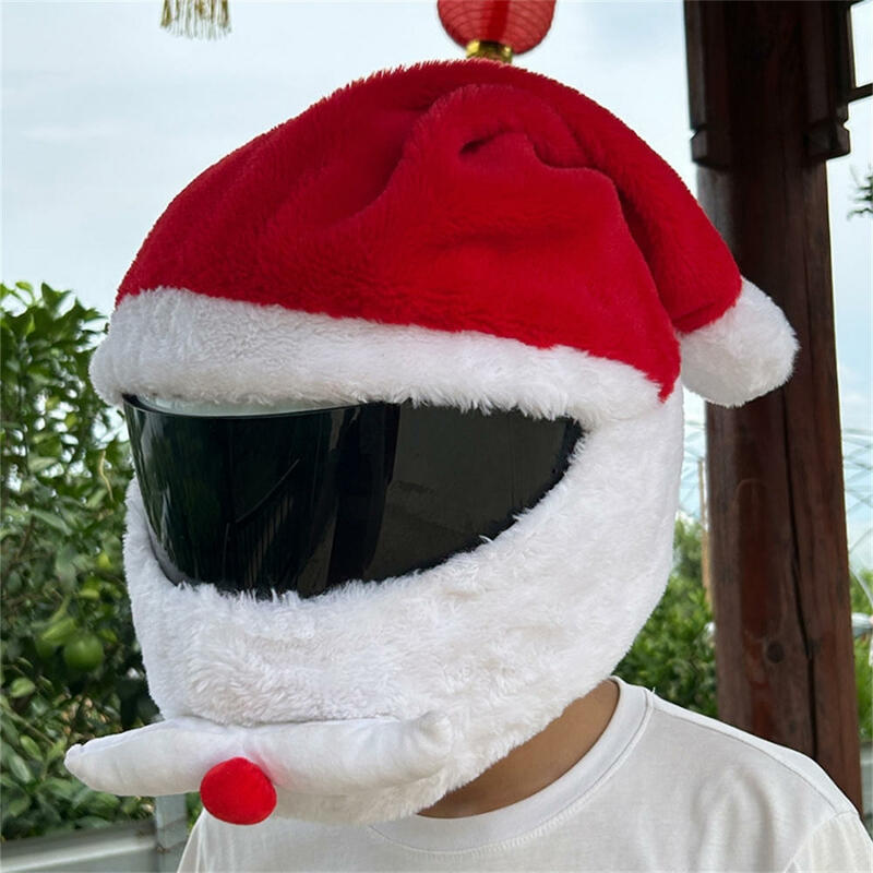 Cubierta de casco cálida de invierno, Protector de cabeza creativo, divertido, conejo de calabaza, Santa, felpa, ciclismo al aire libre, Unisexx