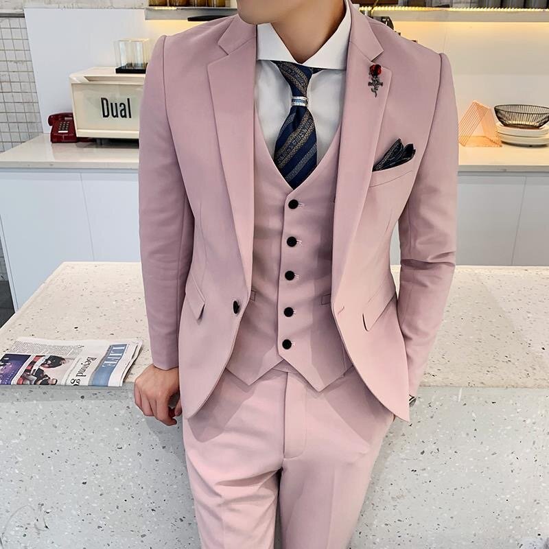 Chaleco de tweed retro británico ajustado informal para hombres, vestido de novia para novio, traje de Hermano, 34