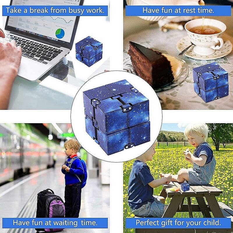 Infinity Cube Khối Lật Adhd Đồ Chơi Lo Âu Đồ Chơi Đầu Ngón Tay Cho Trò Chơi Xếp Hình Antistress Ảo Thuật Ngón Tay Fidget Tự Kỷ Tay Quà Tặng Trẻ Em