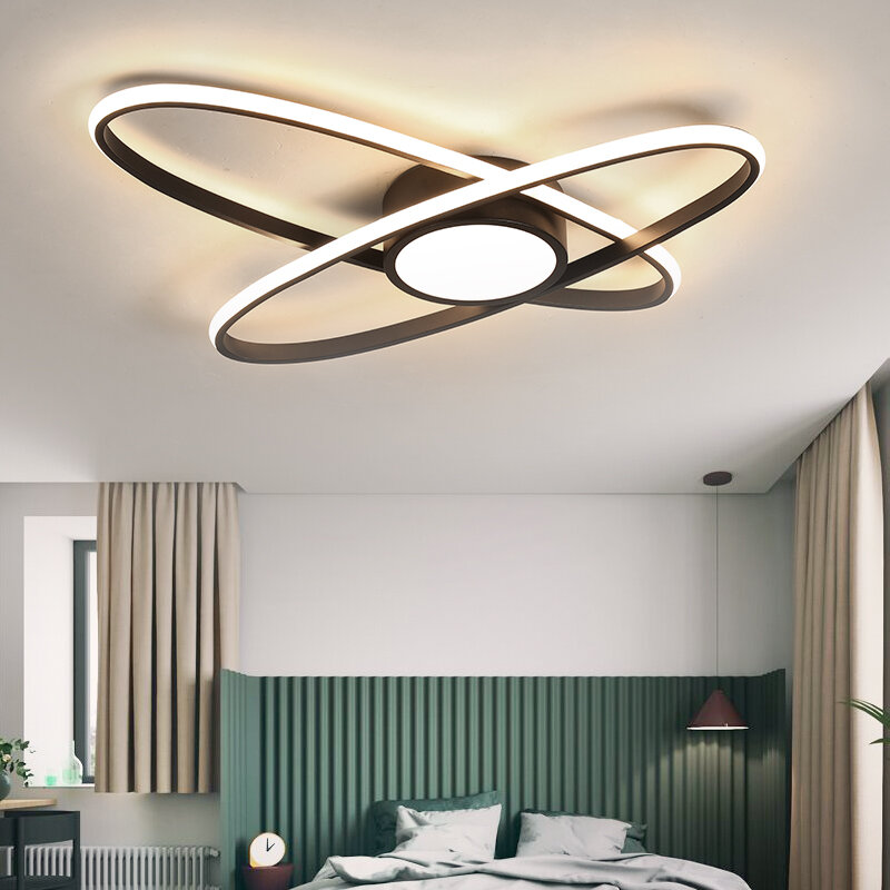 Современные потолочные светильники, лампа для гостиной, спальни, кабинета, белый, черный цвет, поверхностное крепление, потолочный светильник, декоративная лампа