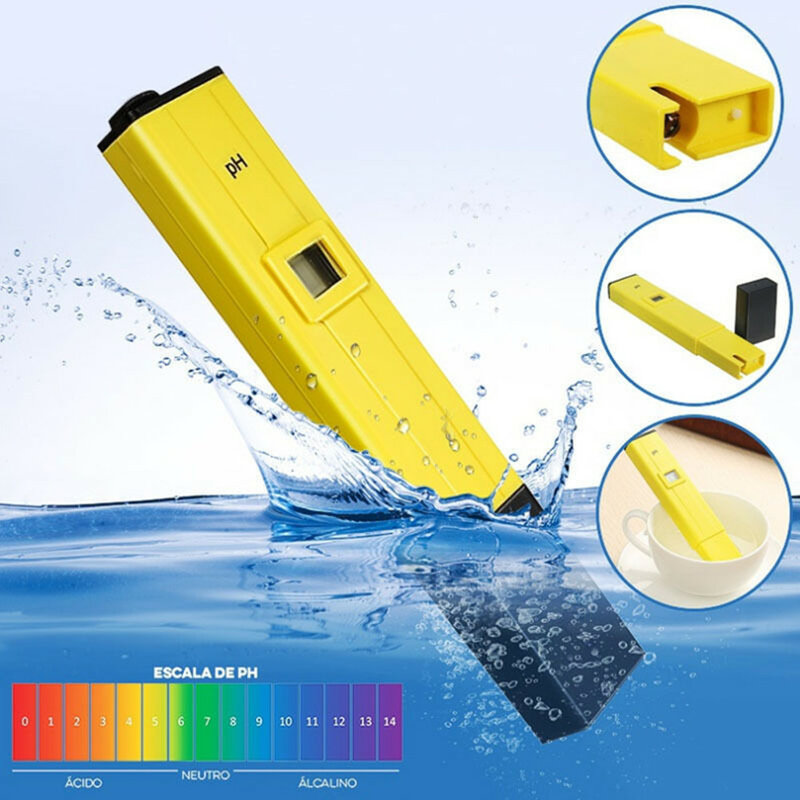 Digital LCD PH Medidor Caneta, Tester para Aquário, Água da Piscina, Vinho, Calibração Automática, Pureza Qualidade Test Tool, Precisão 0,1