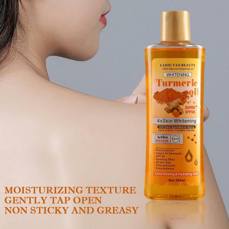 200ml Turmeric Remove Dark Spots Essential Oil for Women Moroccan Ginger Anti Wrinkle Serum Men Women Moisturizing Skin Care