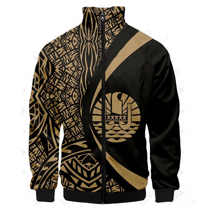Polinesie Polynesia Totem Male Winter Baseball Jacket Outerwear 3D Printe Vintage Coat Best Selling Products Jackets Clothing