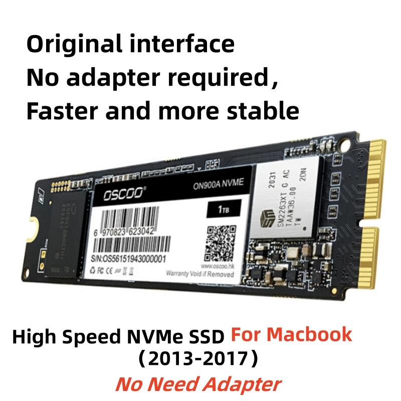 Disco Duro SSD PCIe para Macbook Pro, 256GB, 512GB, 1T, A1502, A1398, Macbook Air, A1369, A1466, A1465, Mac mini, A1347, Mac Pro