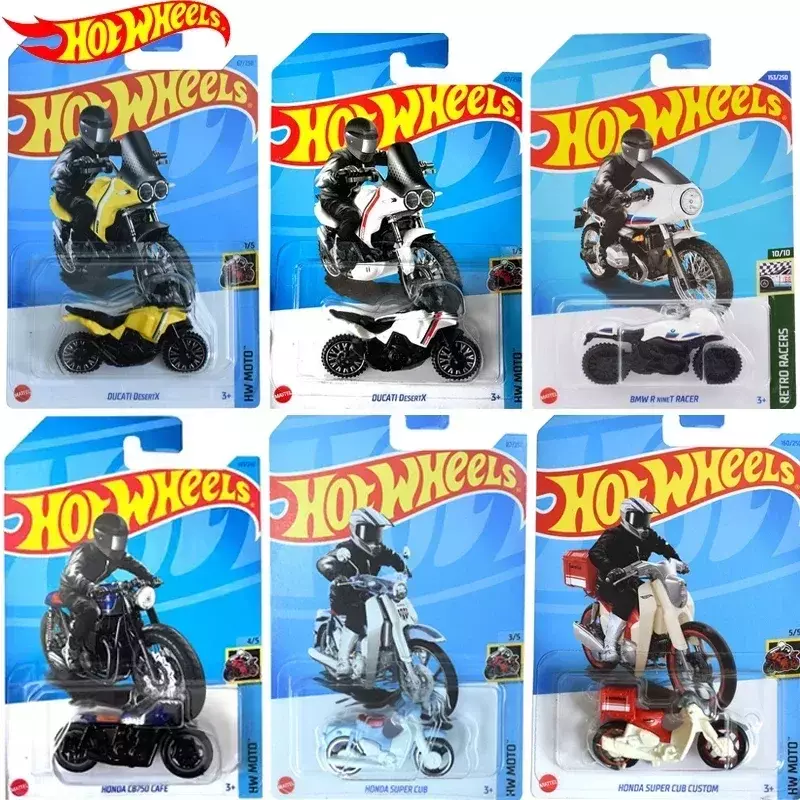 Oryginalne gorące koła mototocykl-zabawki dla chłopca HW MOTO motocykl 1/64 Diecast samochód BMW DUCATI DesertX Honda kolekcja prezent dla dzieci