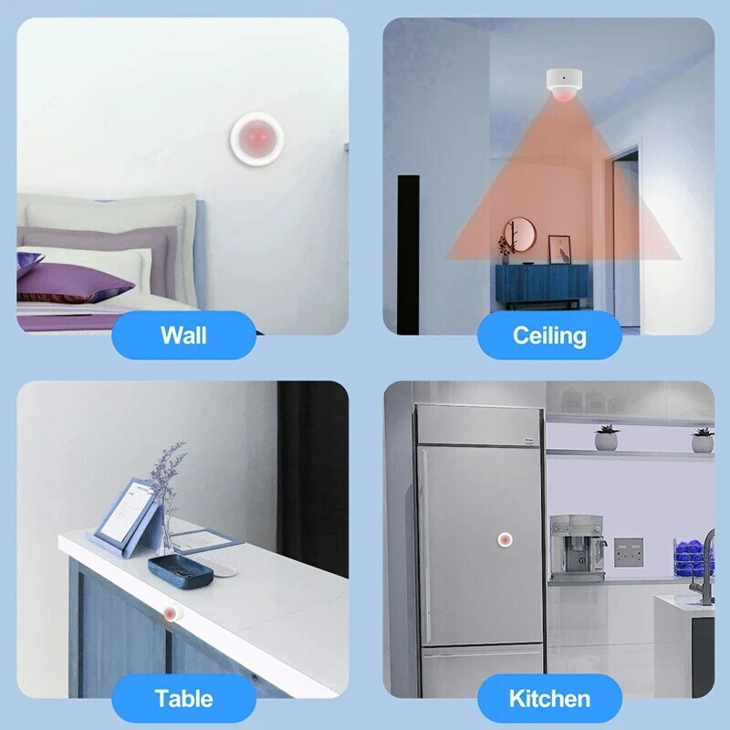 Zigbee Tuya PIR Sensor gerak cerdas, gerakan tubuh manusia detektor inframerah nirkabel keamanan rumah bekerja dengan Alexa Google Home