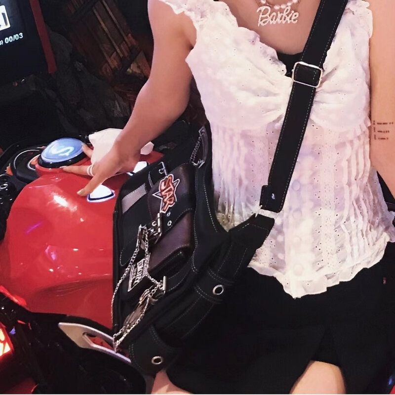 Borsa da donna Punk Vintage borse a tracolla di grande capacità in stile motociclistico per le donne borsa a mano di tendenza per ragazza calda per regalo